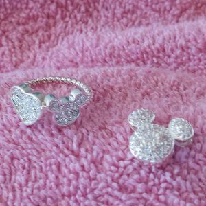 Pave Jewelry Heart Ring Mickey Pendant Disney Char